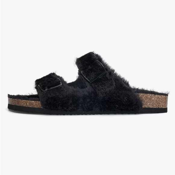 Slippers Wide Open Toe Cork Footbed Slides - Picture 6 of 12